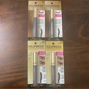 4 Brand new Pack of L'Oreal Paris Voluminous Mascara w/Curved Brush